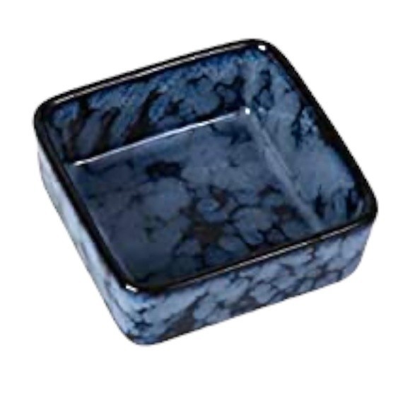 Ceramic Blue Square Dipping Bowl Set of 6 Oven Safe 4oz Glazed Serveware - Picture 4 of 4